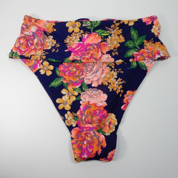 Maaji Peony Applause High Rise Leg Lace up BIKINI BOTTOM Sz M Cheeky Floral NEW - Picture 5 of 8